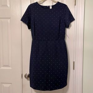 NWT Navy and green dot ponte shift dress